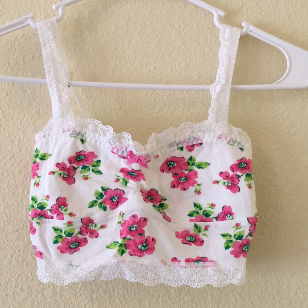 Abercrombie Pink and white flowery bralette